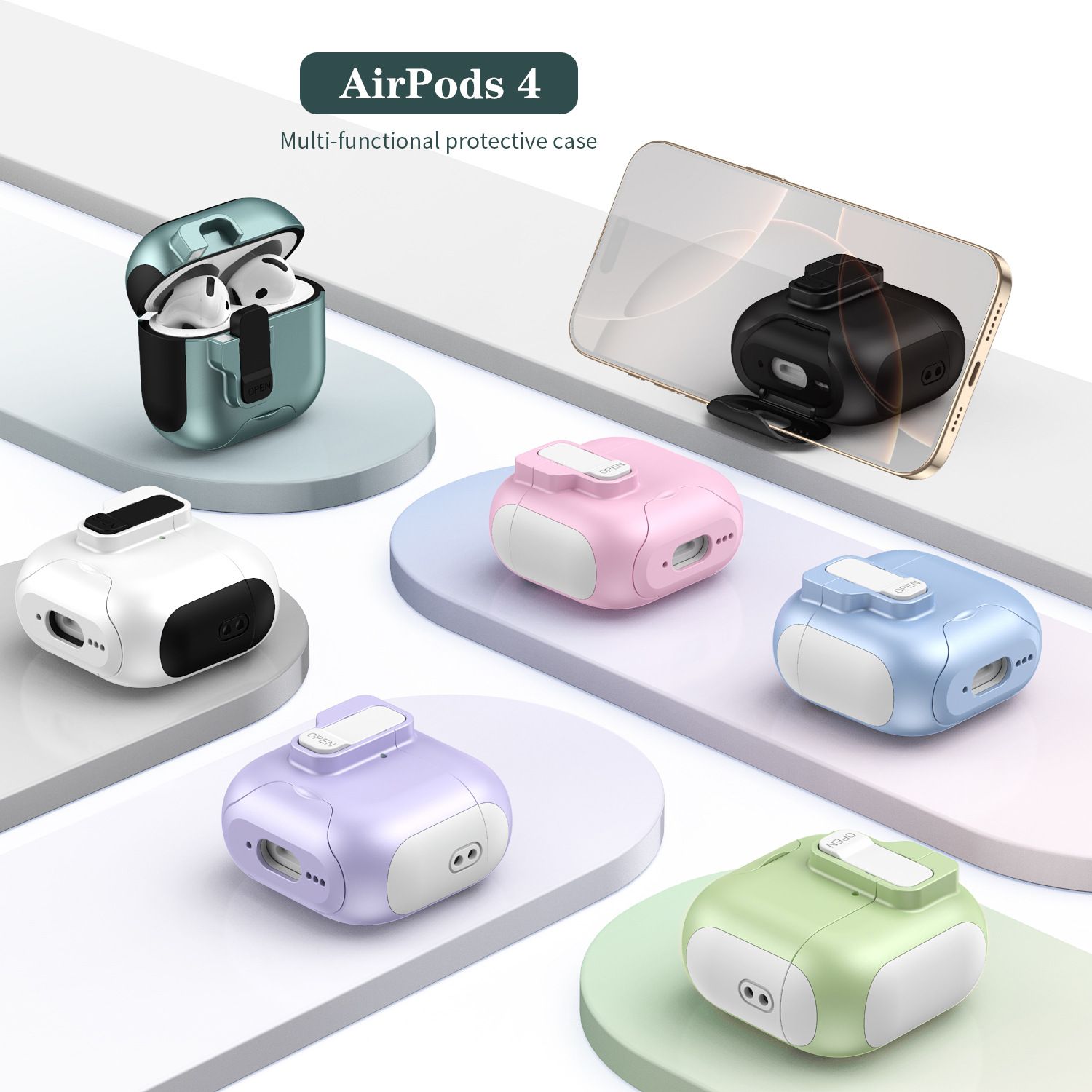 Military-Grade Anti-Fall Silicone Case for AirPods 1/2 Gen / 3 Gen / 4 Gen - 360° Shockproof Protection Case