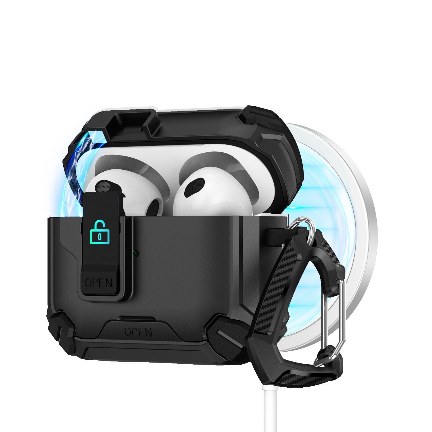 Military-Grade Anti-Fall Silicone Case for AirPods 1/2 Gen / 3 Gen / 4 Gen - 360° Shockproof Protection Case
