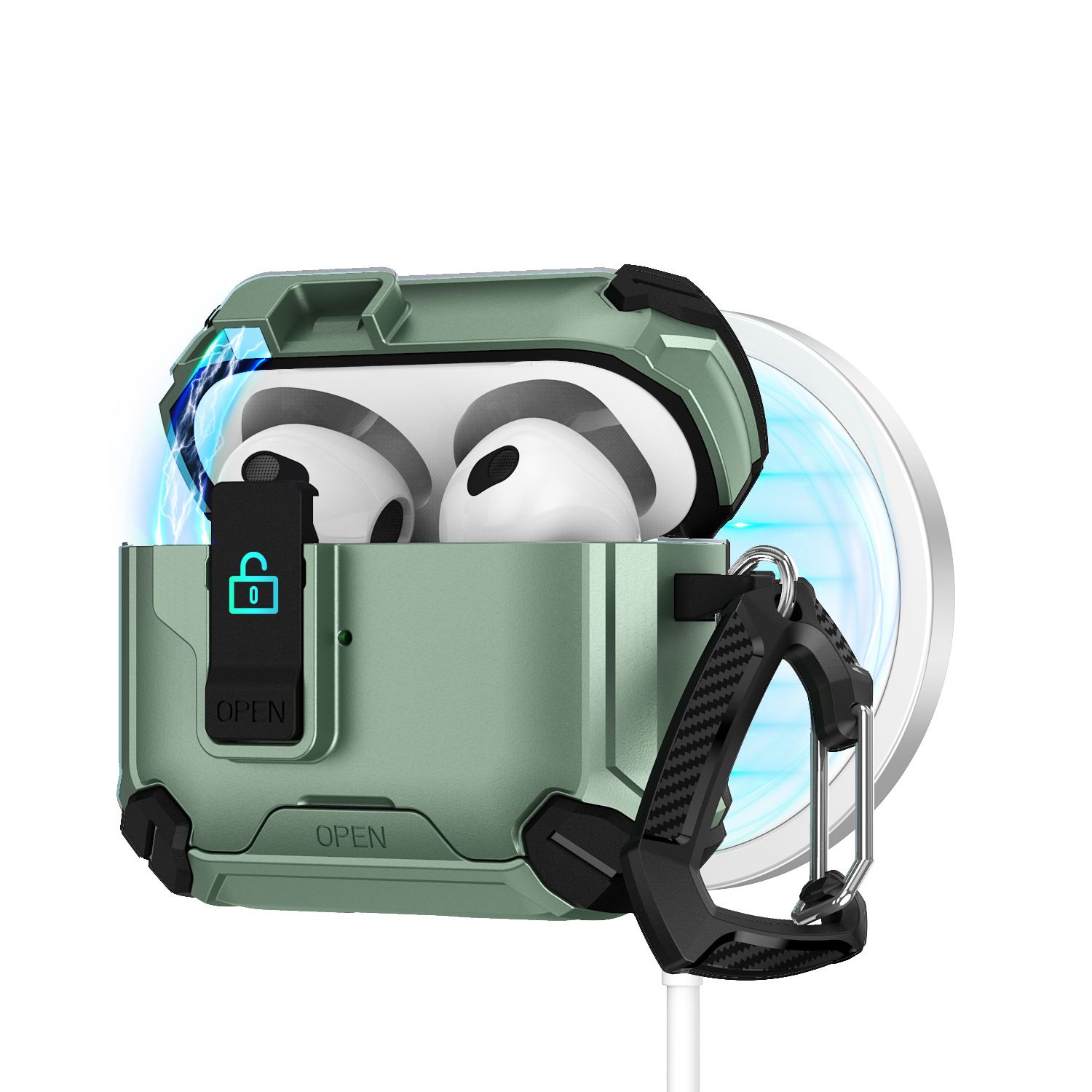 Military-Grade Anti-Fall Silicone Case for AirPods 1/2 Gen / 3 Gen / 4 Gen - 360° Shockproof Protection Case