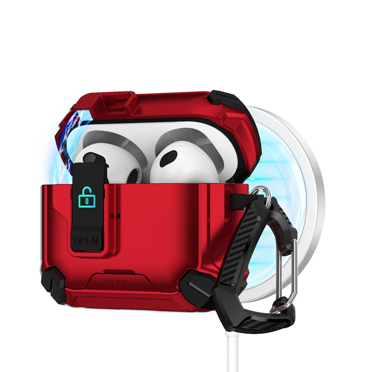 Military-Grade Anti-Fall Silicone Case for AirPods 1/2 Gen / 3 Gen / 4 Gen - 360° Shockproof Protection Case