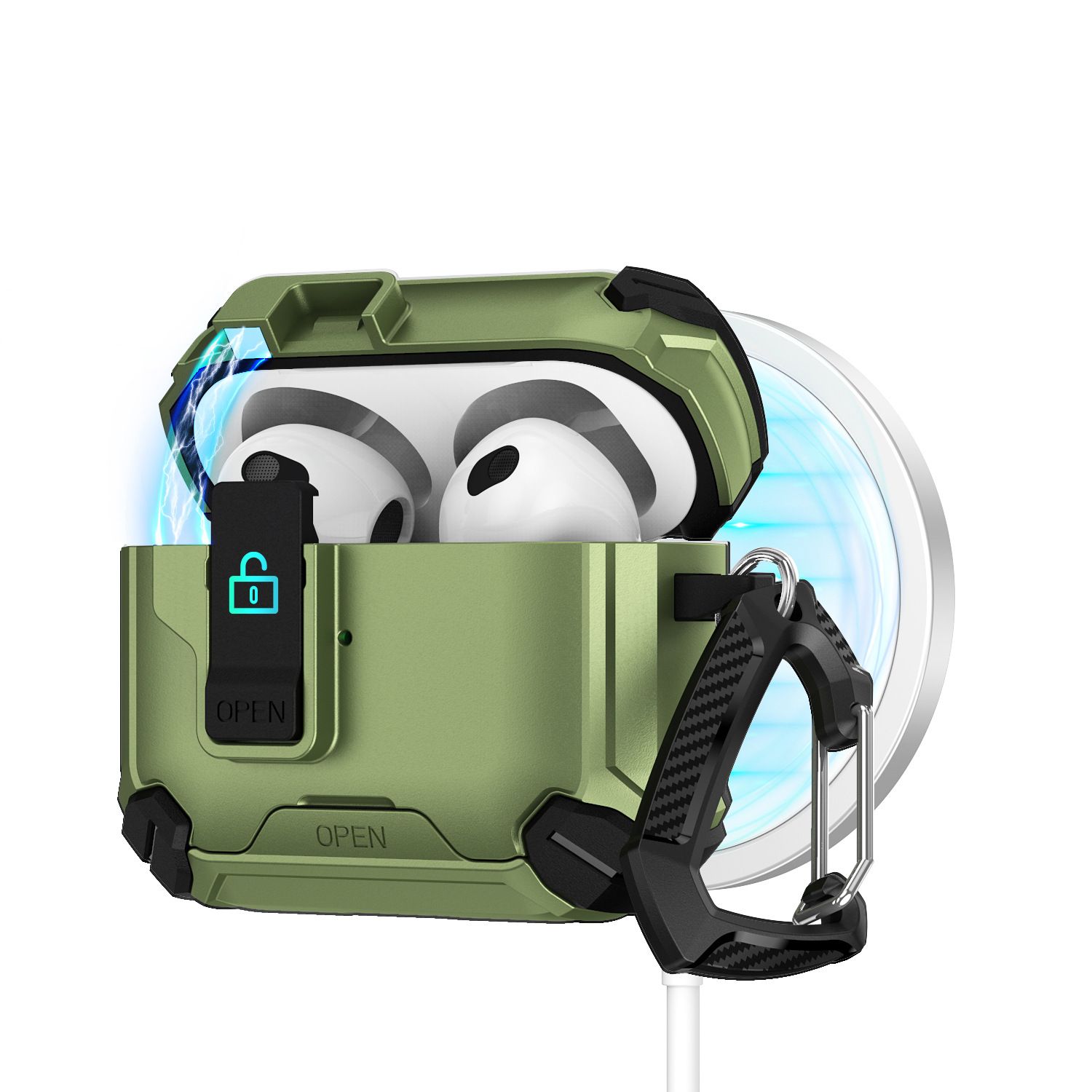 Military-Grade Anti-Fall Silicone Case for AirPods 1/2 Gen / 3 Gen / 4 Gen - 360° Shockproof Protection Case