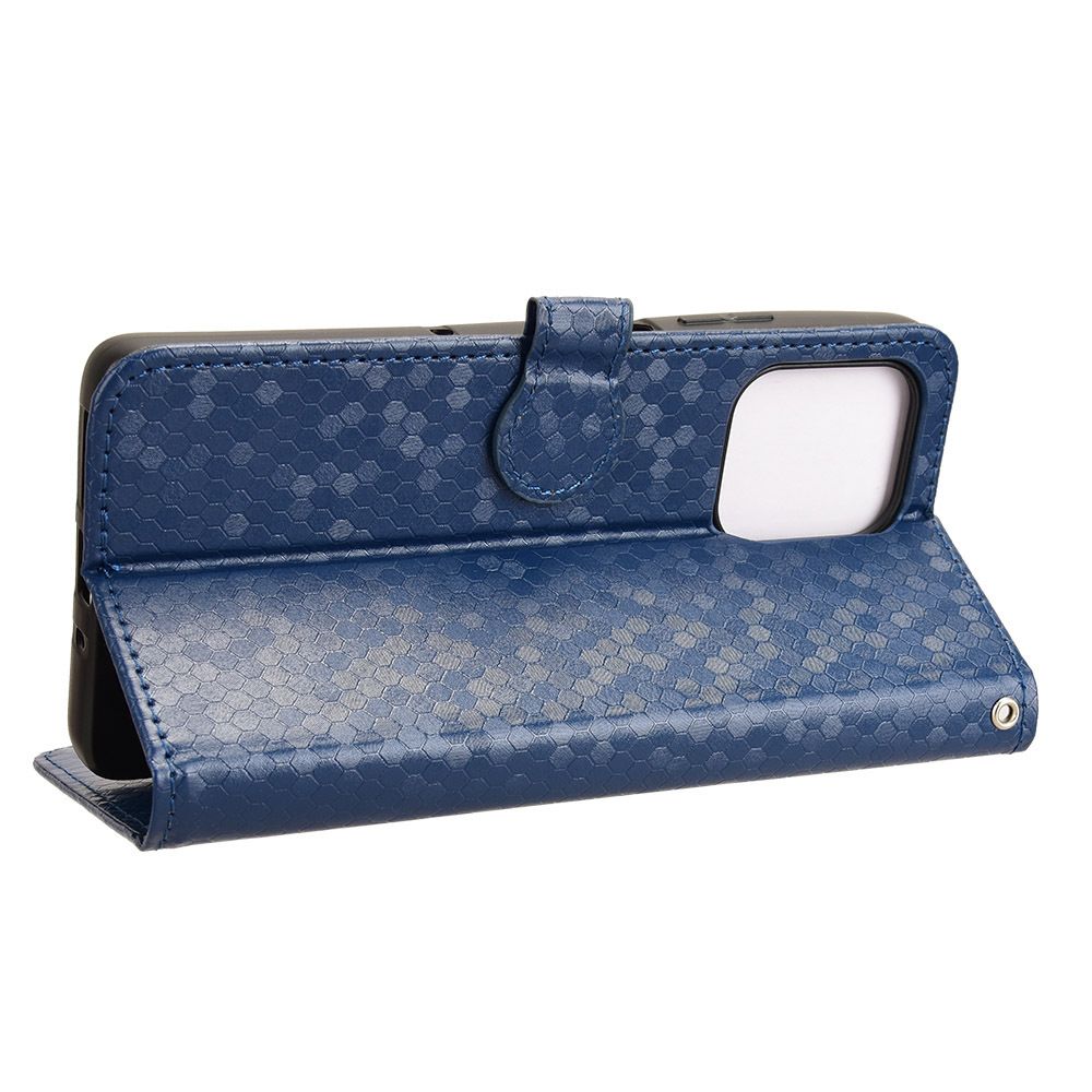 Flip Cover for Motorola Moto G75 Wave Dot Pattern Leather Wallet Phone Case with Lanyard