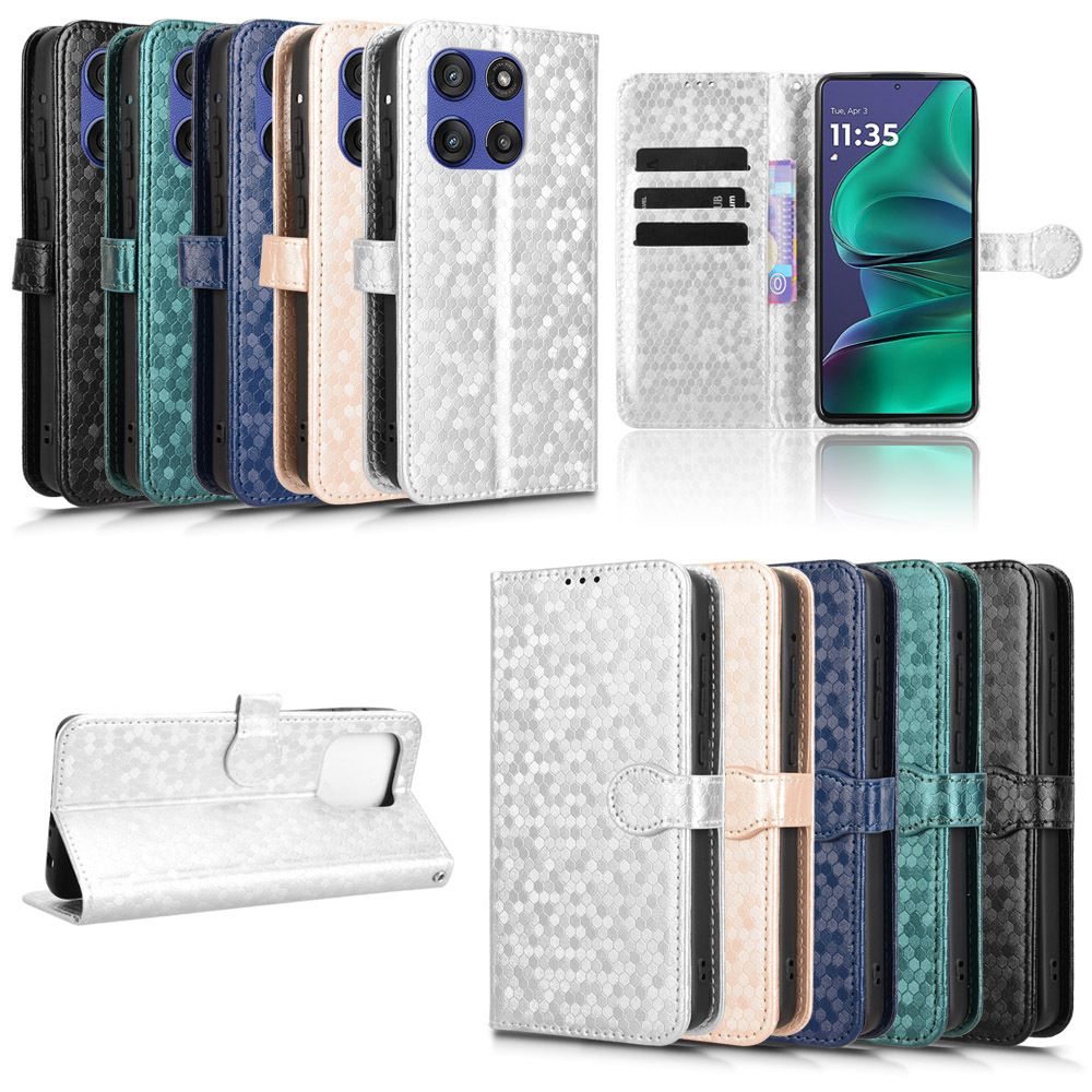 Flip Cover for Motorola Edge 60 Stylus / Moto G Stylus 5G 2025 / Gen 5 Wave Dot Pattern Leather Wallet Phone Case with Lanyard
