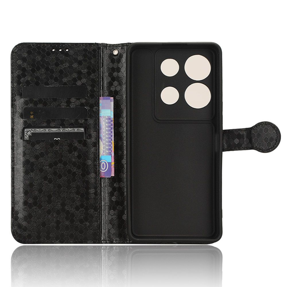 Flip Cover for Infinix Note 30 VIP Wave Dot Pattern Leather Wallet Phone Case with Lanyard
