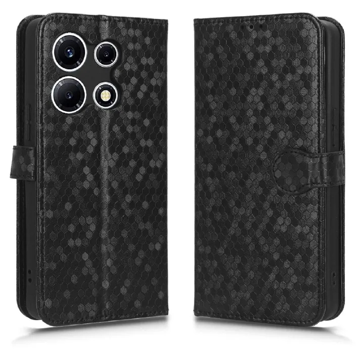 Flip Cover for Infinix Note 30 VIP Wave Dot Pattern Leather Wallet Phone Case with Lanyard