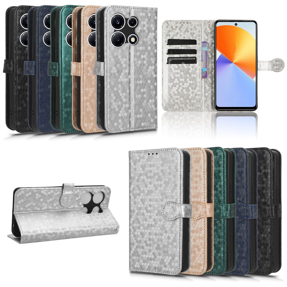 Flip Cover for Infinix Note 30 VIP Wave Dot Pattern Leather Wallet Phone Case with Lanyard