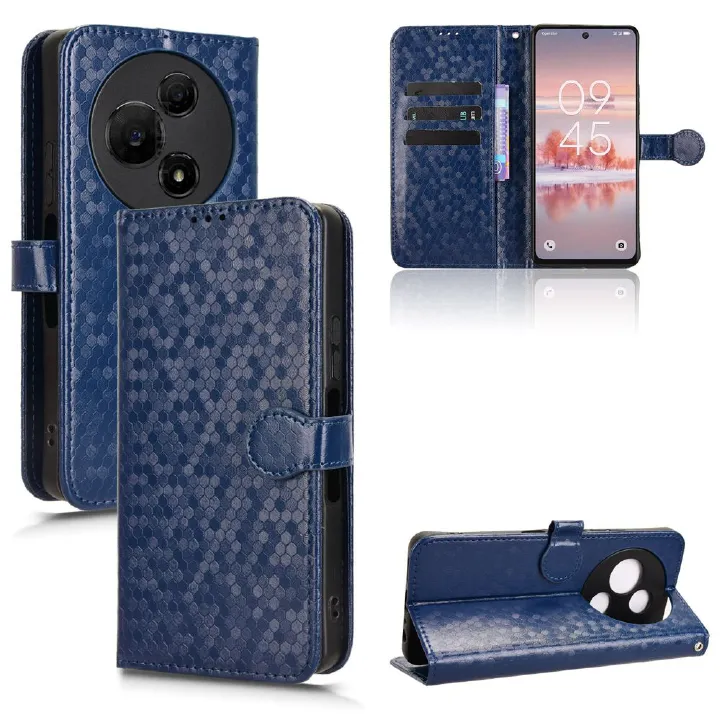 Flip Cover for TCL 60 NxtPaper Wave Dot Pattern Leather Wallet Phone Case with Lanyard