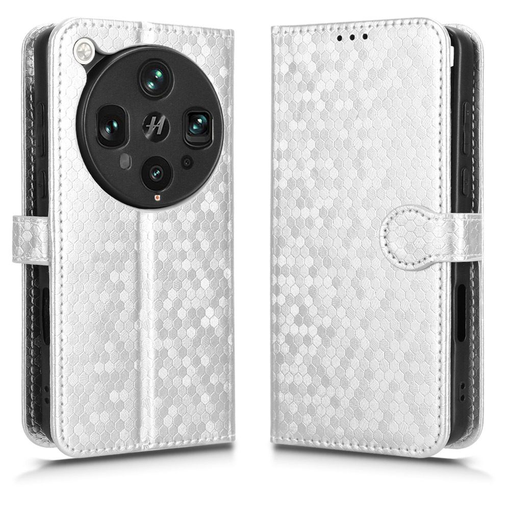 Flip Cover for Oppo Find X8 Ultra Wave Dot Pattern Leather Wallet Phone Case with Lanyard
