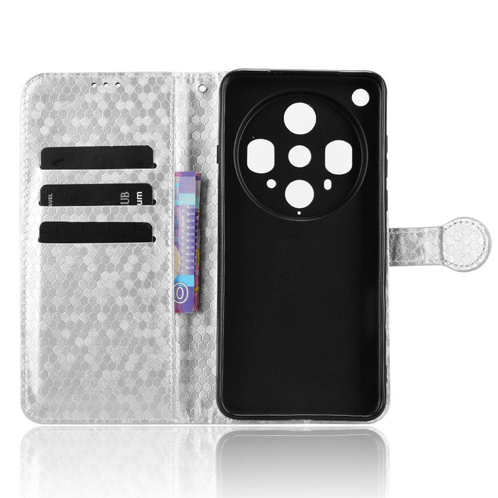 Flip Cover for Oppo Find X8 Ultra Wave Dot Pattern Leather Wallet Phone Case with Lanyard