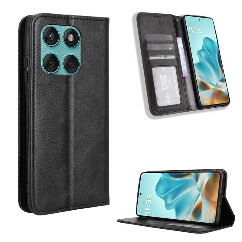 Wallet Flip Cover For Motorola Edge 60 Fusion Leather PU Phone Case Shockproof Durable Retro Case