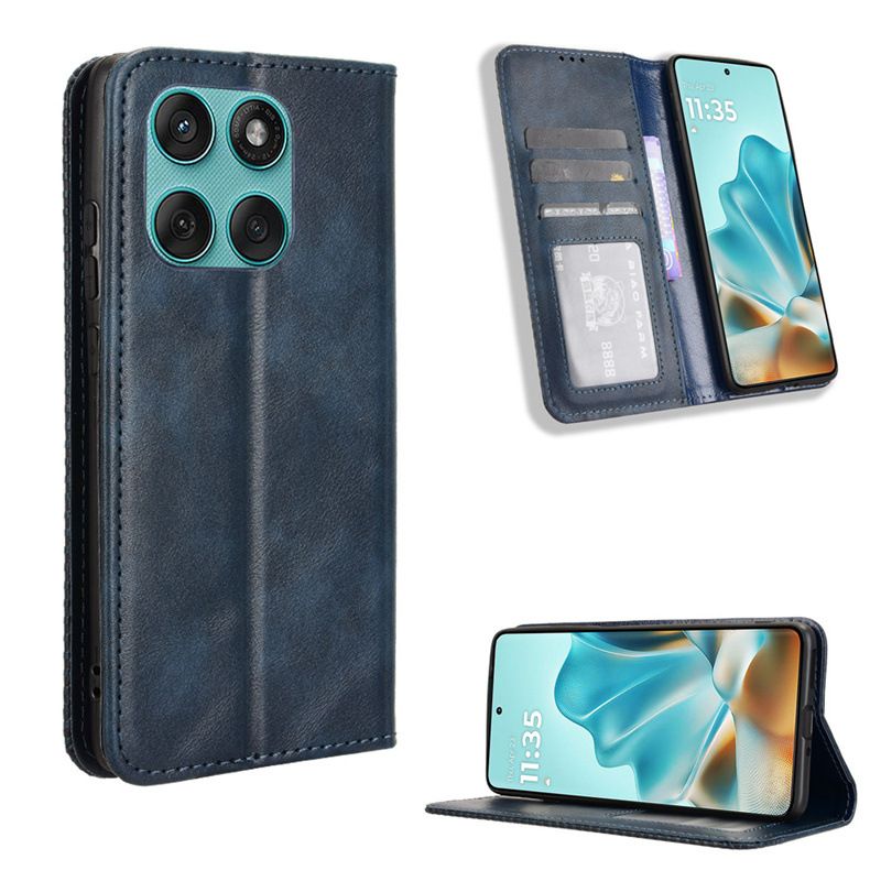 Wallet Flip Cover For Motorola Edge 60 Fusion Leather PU Phone Case Shockproof Durable Retro Case