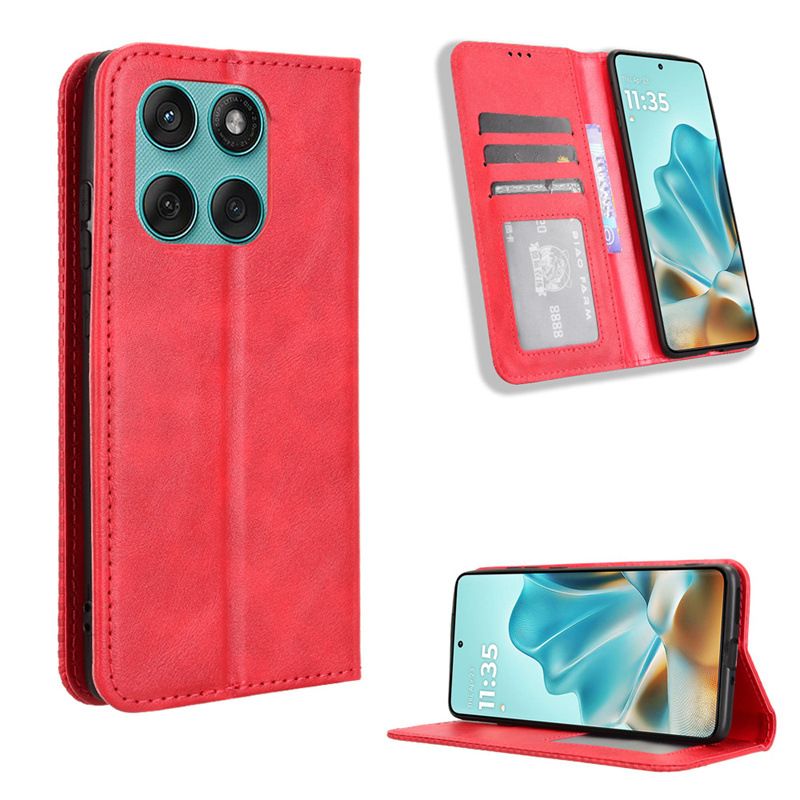 Wallet Flip Cover For Motorola Edge 60 Fusion Leather PU Phone Case Shockproof Durable Retro Case