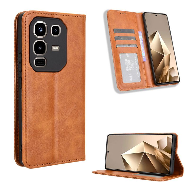 Wallet Flip Cover For Infinix Note 50 Pro 4G,Infinix Note 50 4G,Infinix Note 50x 5G,Infinix Note 50 Pro+ Plus and Infinix Note 50S 5G Leather PU Phone Case Shockproof Durable Retro Case