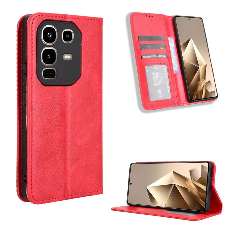 Wallet Flip Cover For Infinix Note 50 Pro 4G,Infinix Note 50 4G,Infinix Note 50x 5G,Infinix Note 50 Pro+ Plus and Infinix Note 50S 5G Leather PU Phone Case Shockproof Durable Retro Case