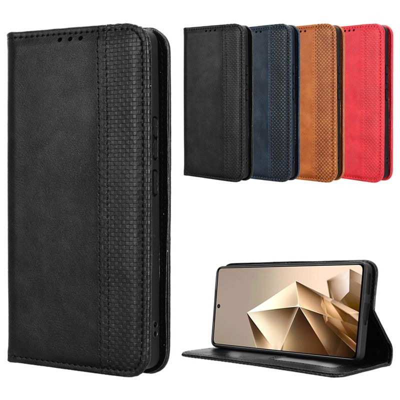 Wallet Flip Cover For Infinix Note 50 Pro 4G,Infinix Note 50 4G,Infinix Note 50x 5G,Infinix Note 50 Pro+ Plus and Infinix Note 50S 5G Leather PU Phone Case Shockproof Durable Retro Case