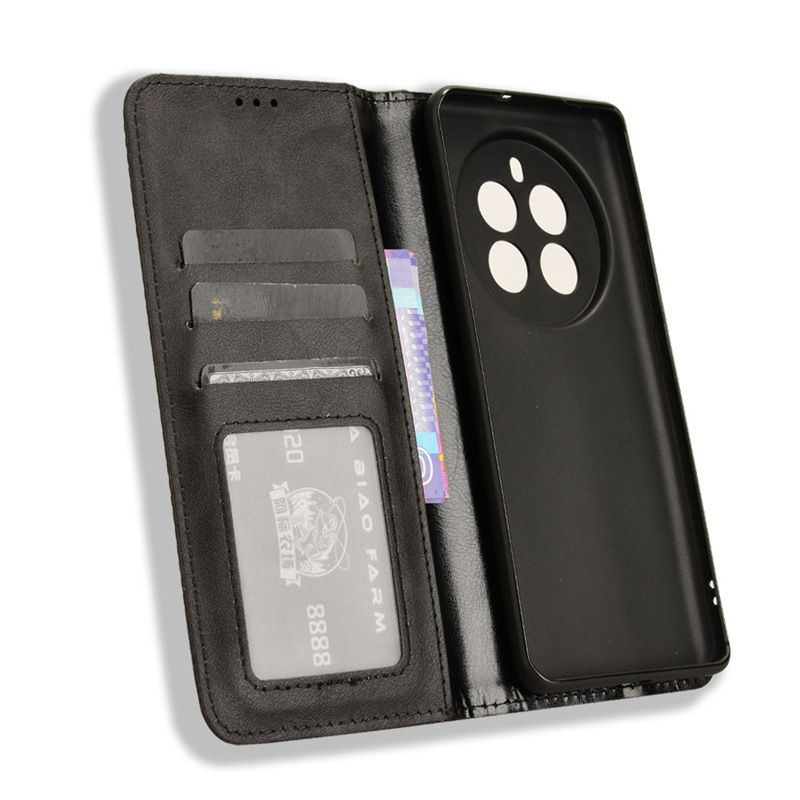 Wallet Flip Cover For Realme 12 Pro Leather PU Phone Case Shockproof Durable Retro Case