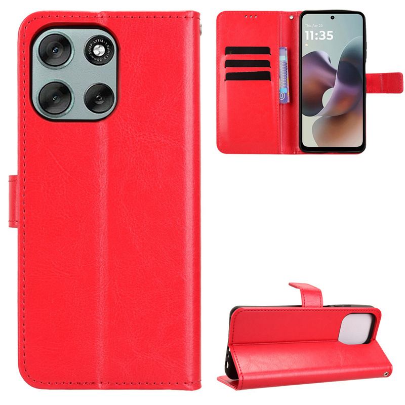 Flip Cover For Motorola Moto G56 G86 / G86 Power [Flip Vintage Leather] Wallet Phone Case