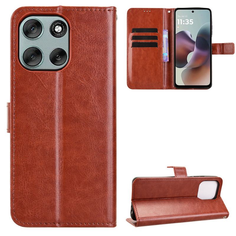 Flip Cover For Motorola Moto G56 G86 / G86 Power [Flip Vintage Leather] Wallet Phone Case