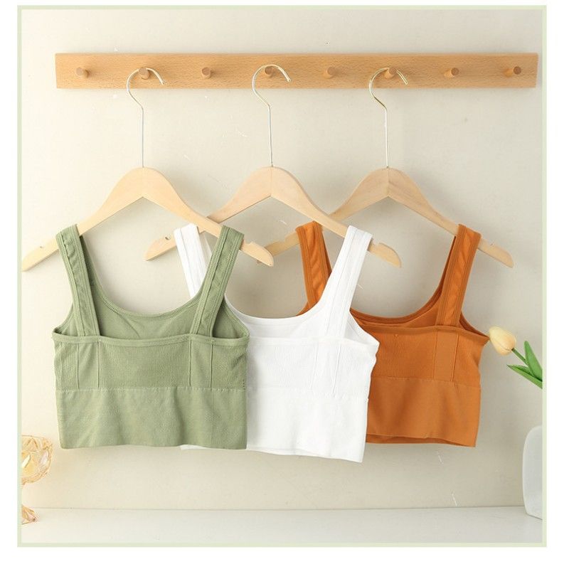 3PCS Women’s seamless Bra Camisole Vest Chest Cushion Chest Wrap Anti Glare Sports Yoga Outerwear Base  Strapless Underwear Beautiful back Women's Clothing Lingerie Bras