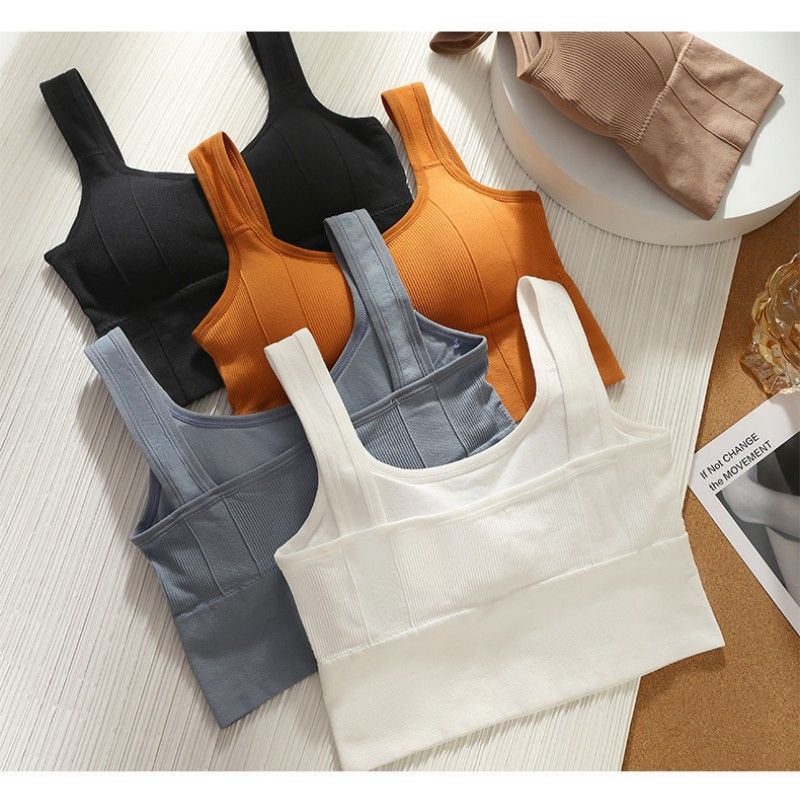3PCS Women’s seamless Bra Camisole Vest Chest Cushion Chest Wrap Anti Glare Sports Yoga Outerwear Base  Strapless Underwear Beautiful back Women's Clothing Lingerie Bras