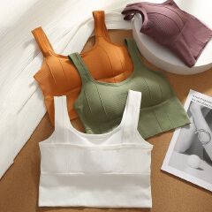 3PCS Women’s seamless Bra Camisole Vest Chest Cushion Chest Wrap Anti Glare Sports Yoga Outerwear Base  Strapless Underwear Beautiful back Women's Clothing Lingerie Bras
