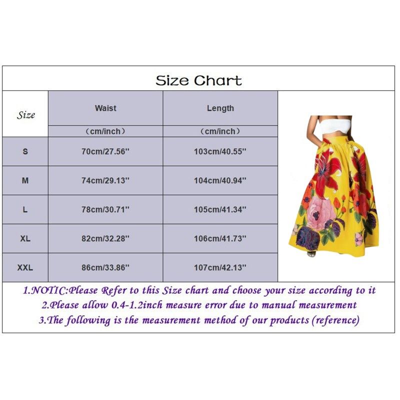 Women's Dresses Bohemian Flower Loose Half Skirt High Waist Party Holiday Beach Extra Long Dress  Slim Waist