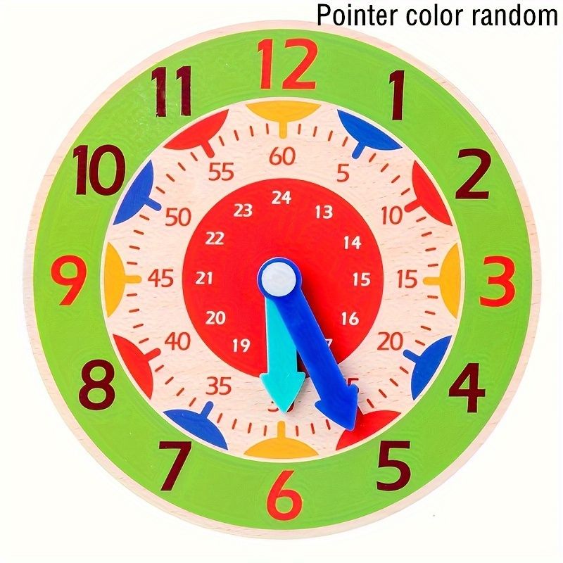 Montessori Wooden Educational Clock Students' Clock Model Digital Clock Toy Children's Time Learning Toy Kids Early Preschool Teaching Christmas Halloween Gift
