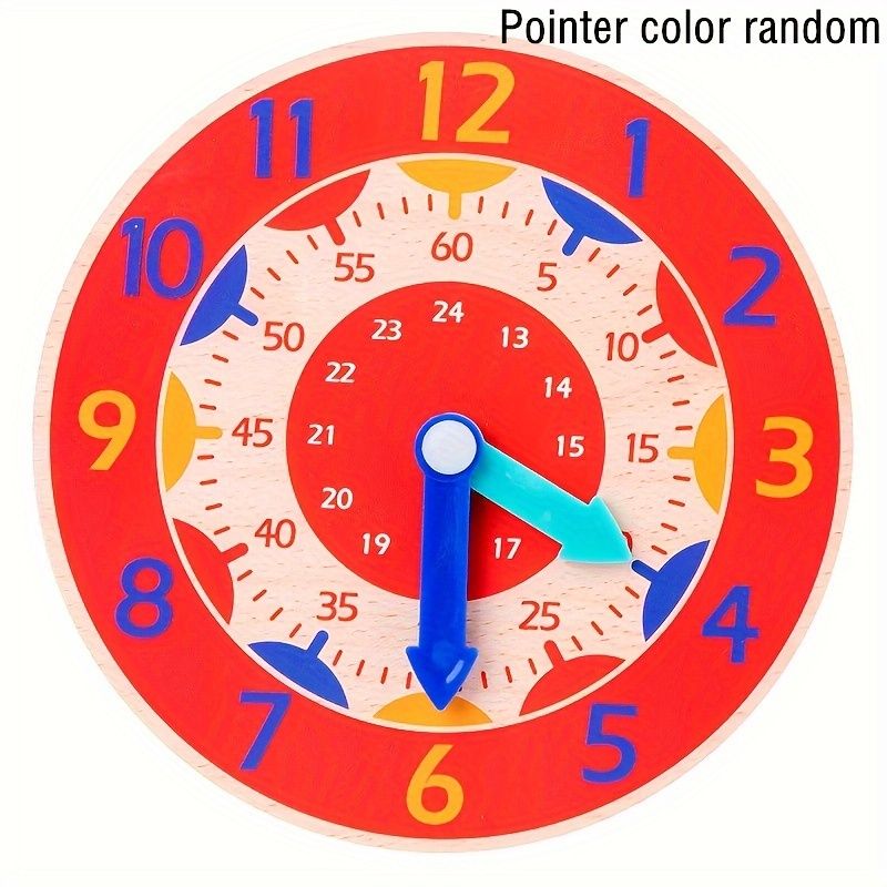 Montessori Wooden Educational Clock Students' Clock Model Digital Clock Toy Children's Time Learning Toy Kids Early Preschool Teaching Christmas Halloween Gift