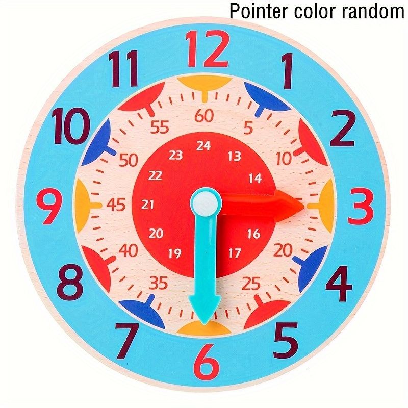Montessori Wooden Educational Clock Students' Clock Model Digital Clock Toy Children's Time Learning Toy Kids Early Preschool Teaching Christmas Halloween Gift