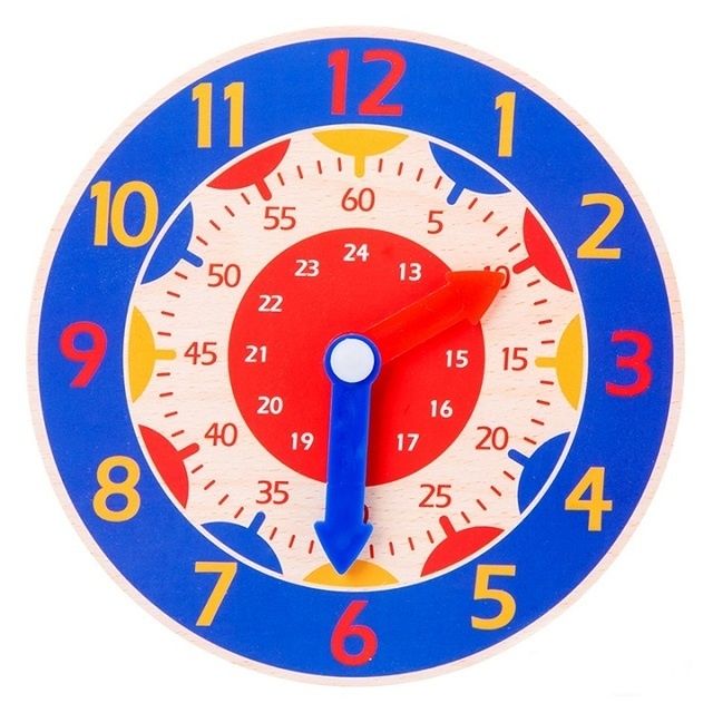Montessori Wooden Educational Clock Students' Clock Model Digital Clock Toy Children's Time Learning Toy Kids Early Preschool Teaching Christmas Halloween Gift