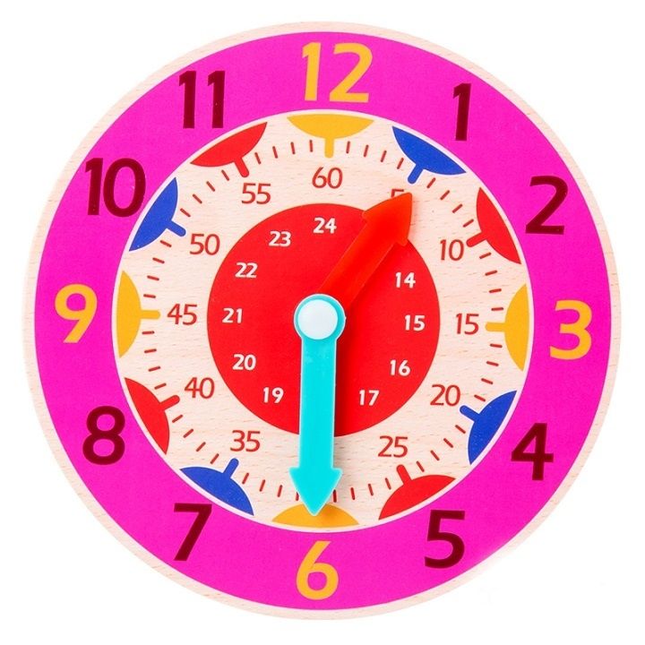 Montessori Wooden Educational Clock Students' Clock Model Digital Clock Toy Children's Time Learning Toy Kids Early Preschool Teaching Christmas Halloween Gift