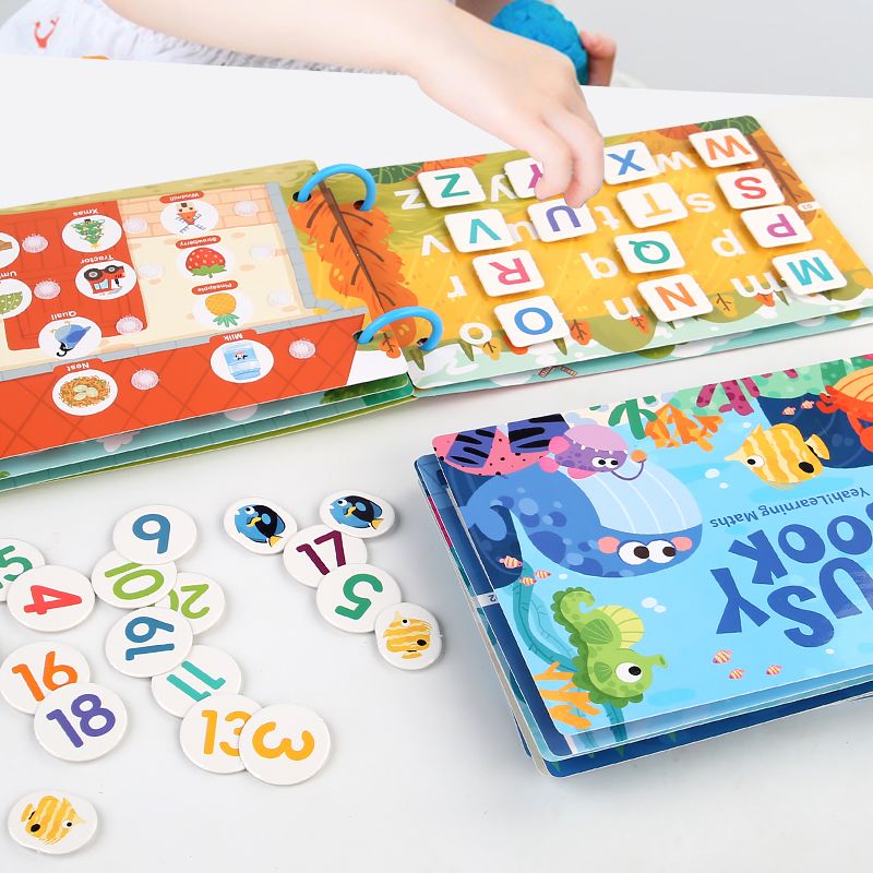 Montessori Baby Busy Book My First Quiet Book Paste Early Learning Education Toy Children Toy Matching Game for Babies 2 3 Years