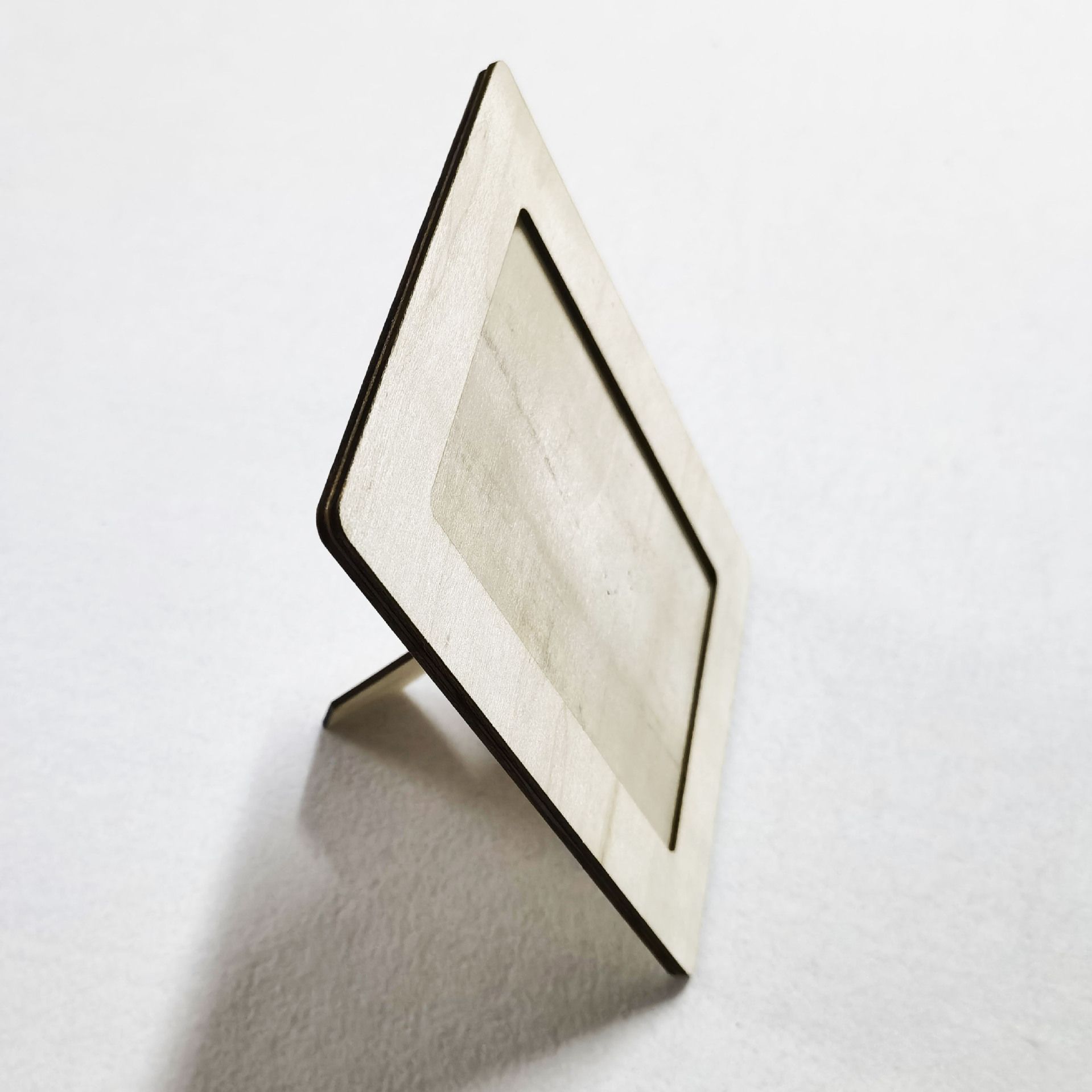Wooden White Blank Photo Frame Children's Handmade DIY Photo Frame Cream Clay Picture Frame Angle Bracket Three-dimensional Photo Frame Material Package