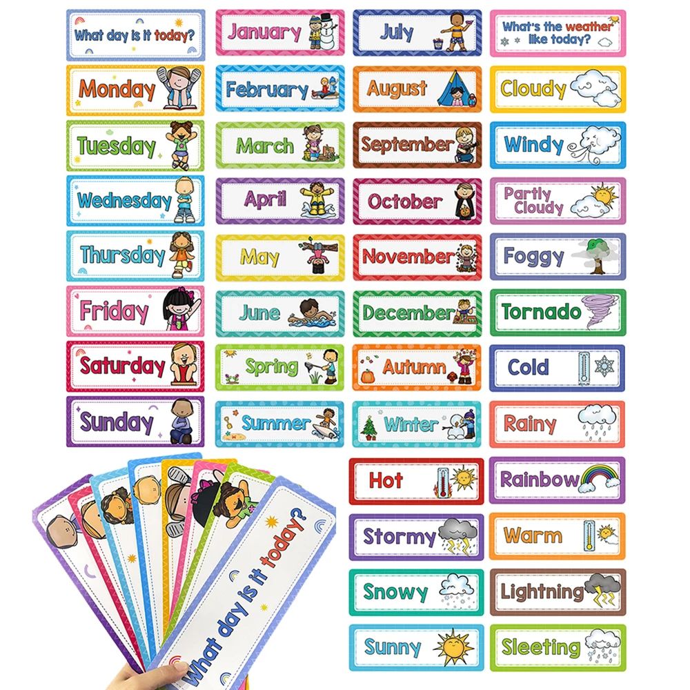 Montessori English Words Subject Titles Learning Cards for Kids Educational Toys Kindergarten Teacher Teaching Aids Classroom Decoration