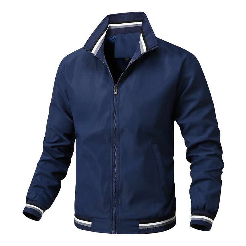 Autumn and Winter Men's Stand Collar Casual Zipper Lightweight and Breathable Jacket Outdoor Sports Coat Windbreaker Jacket for Men Waterproof Bomber