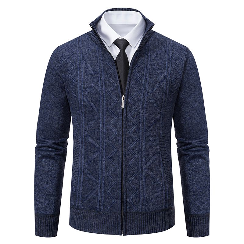 Man Knit Jacket Zipper Sweater Y2K Men's Clothes Luxury Brown Jersey Casual Business Warm Jumper Harajuku Coat
