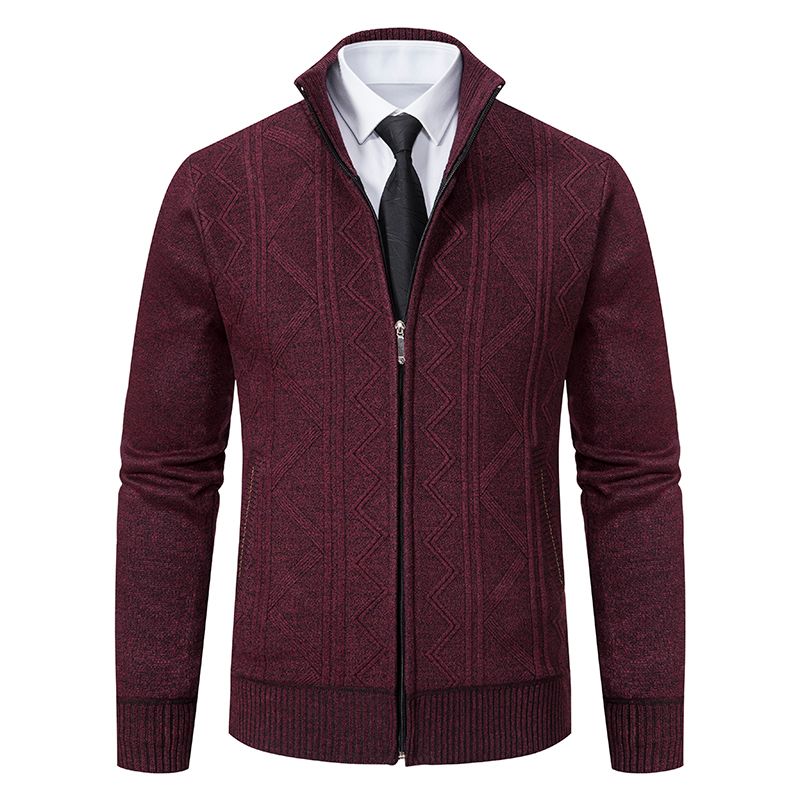 Man Knit Jacket Zipper Sweater Y2K Men's Clothes Luxury Brown Jersey Casual Business Warm Jumper Harajuku Coat