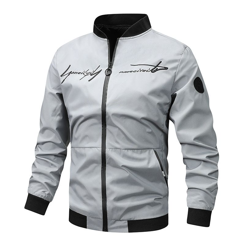 New Trend Casual Men's Letter Embroidered Casual Bomber Jacket