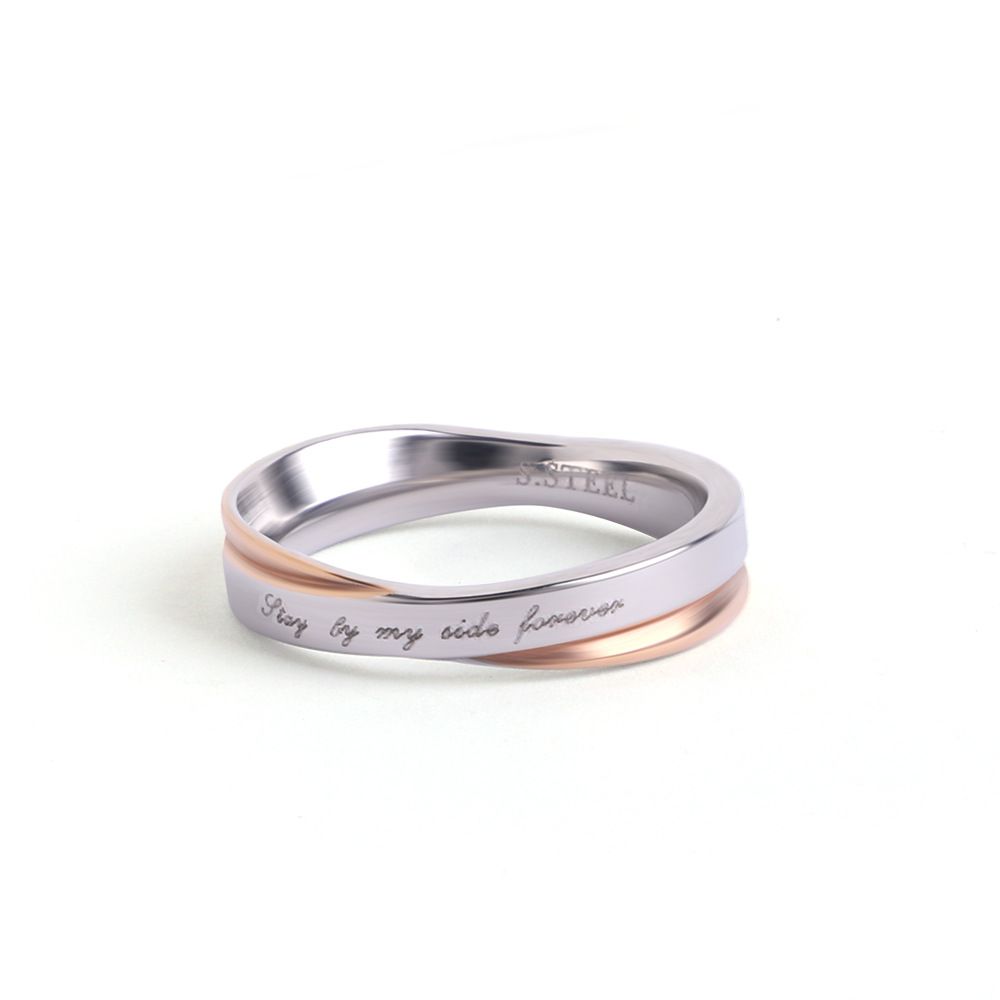Light Luxury Jewelry, Unisex Stainless Steel Ring, Unique Minimalist Design, English Letter Couple Ring