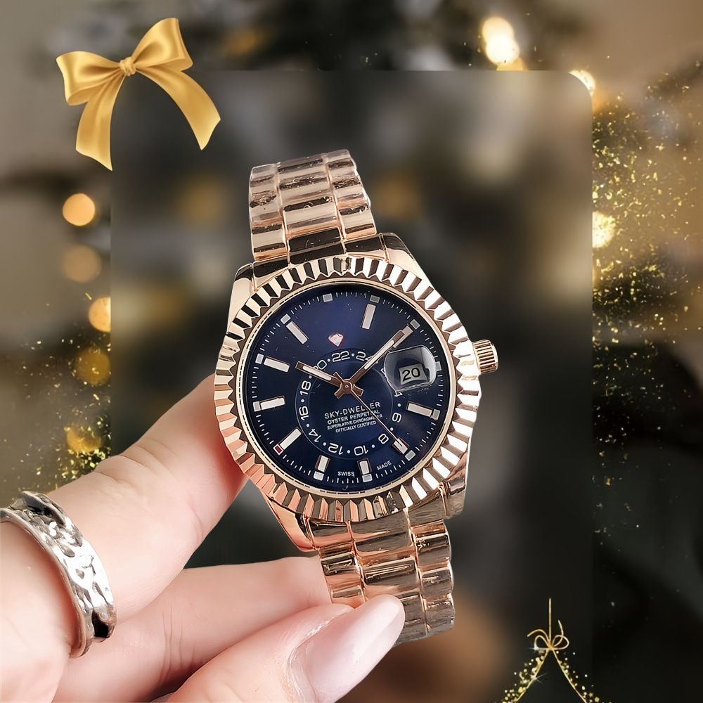 New high-end trendy fully automatic men's watches. Stylish black-tech Korean-style trendy calendar watches for students.