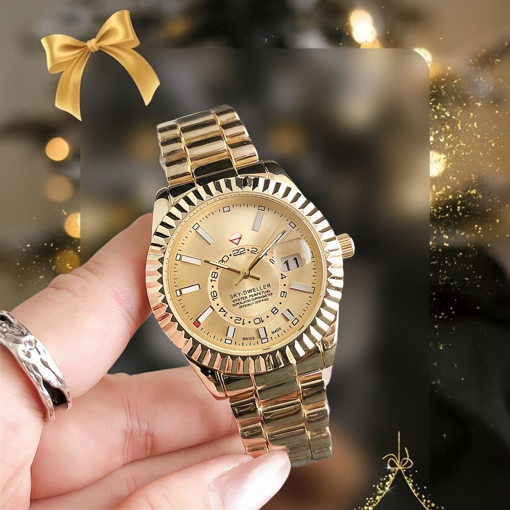 New high-end trendy fully automatic men's watches. Stylish black-tech Korean-style trendy calendar watches for students.