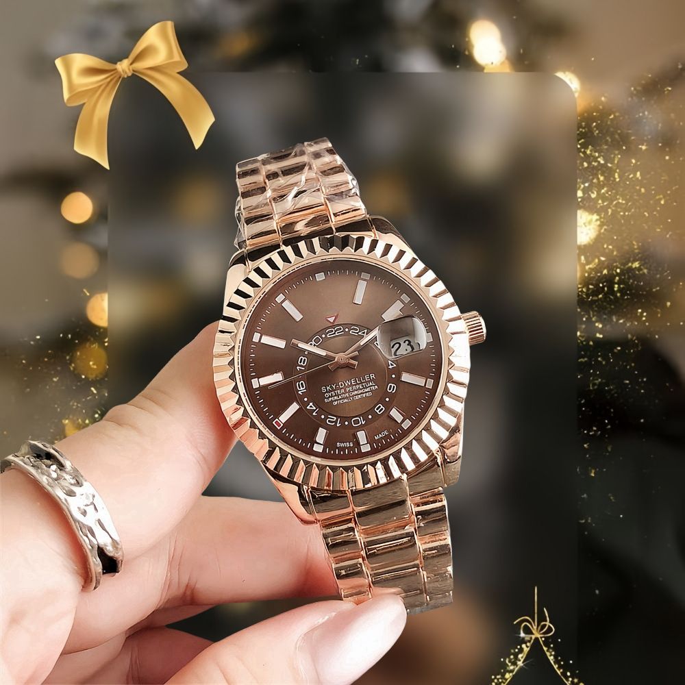 New high-end trendy fully automatic men's watches. Stylish black-tech Korean-style trendy calendar watches for students.