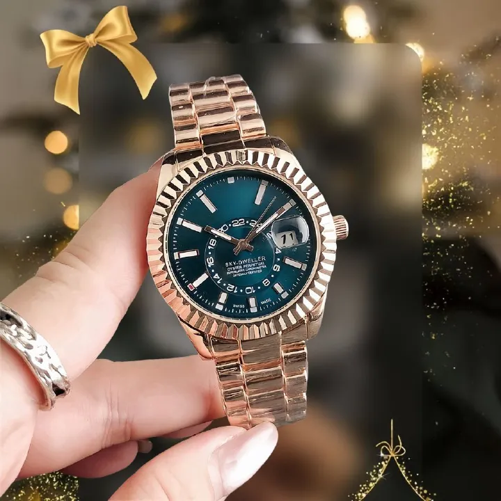 New high-end trendy fully automatic men's watches. Stylish black-tech Korean-style trendy calendar watches for students.