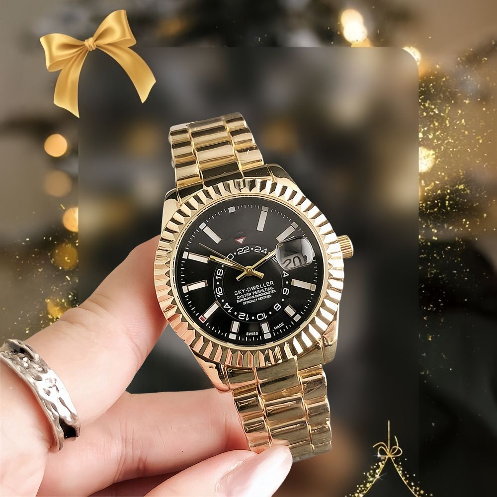 New high-end trendy fully automatic men's watches. Stylish black-tech Korean-style trendy calendar watches for students.