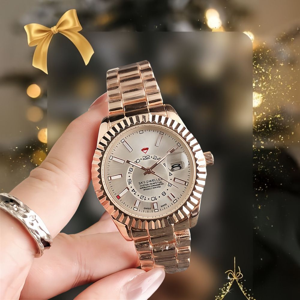 New high-end trendy fully automatic men's watches. Stylish black-tech Korean-style trendy calendar watches for students.