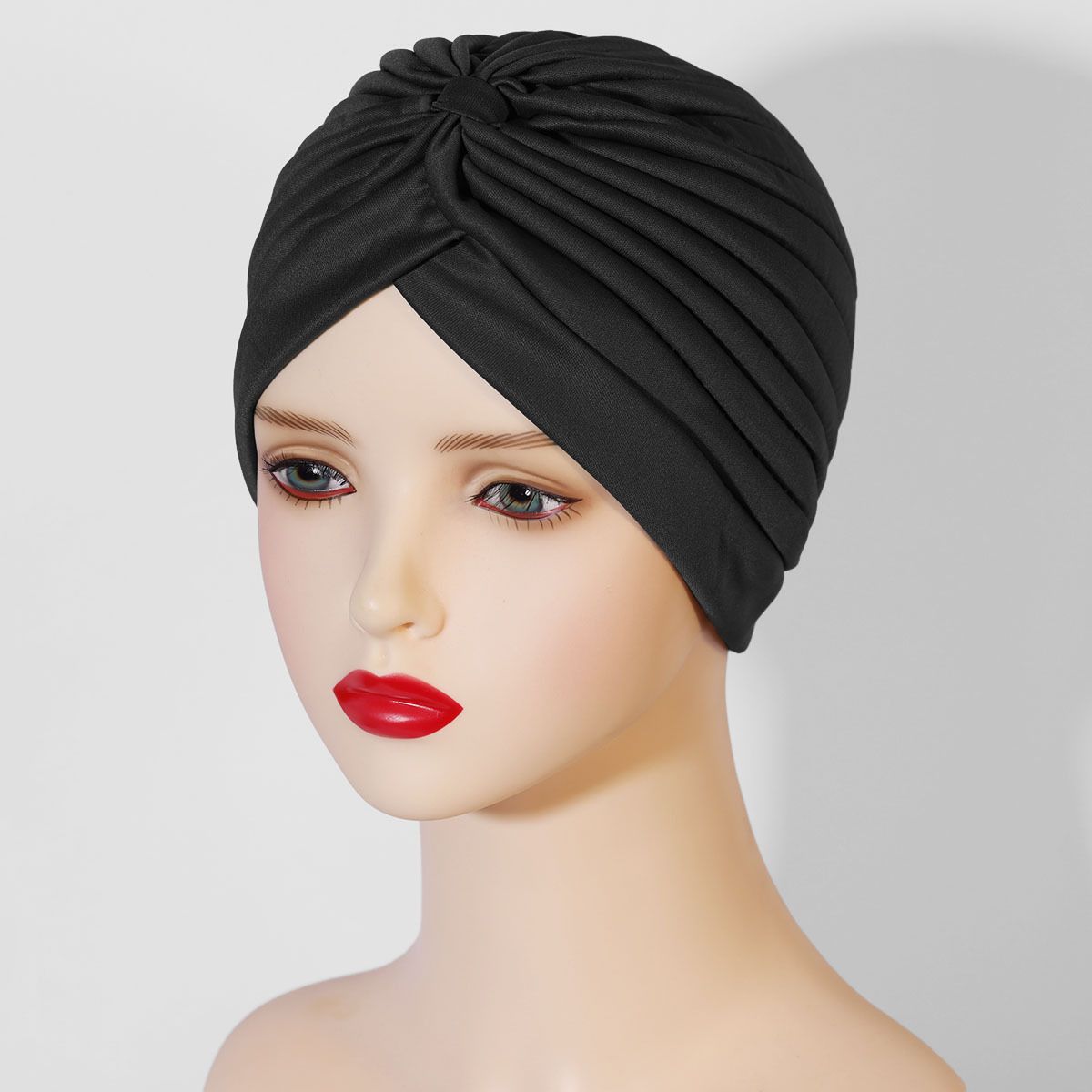 Women's Stretchy Yoga Turban Hat - Breathable Pull-On Head Cover for Muslim, Middle Eastern & Indian Style