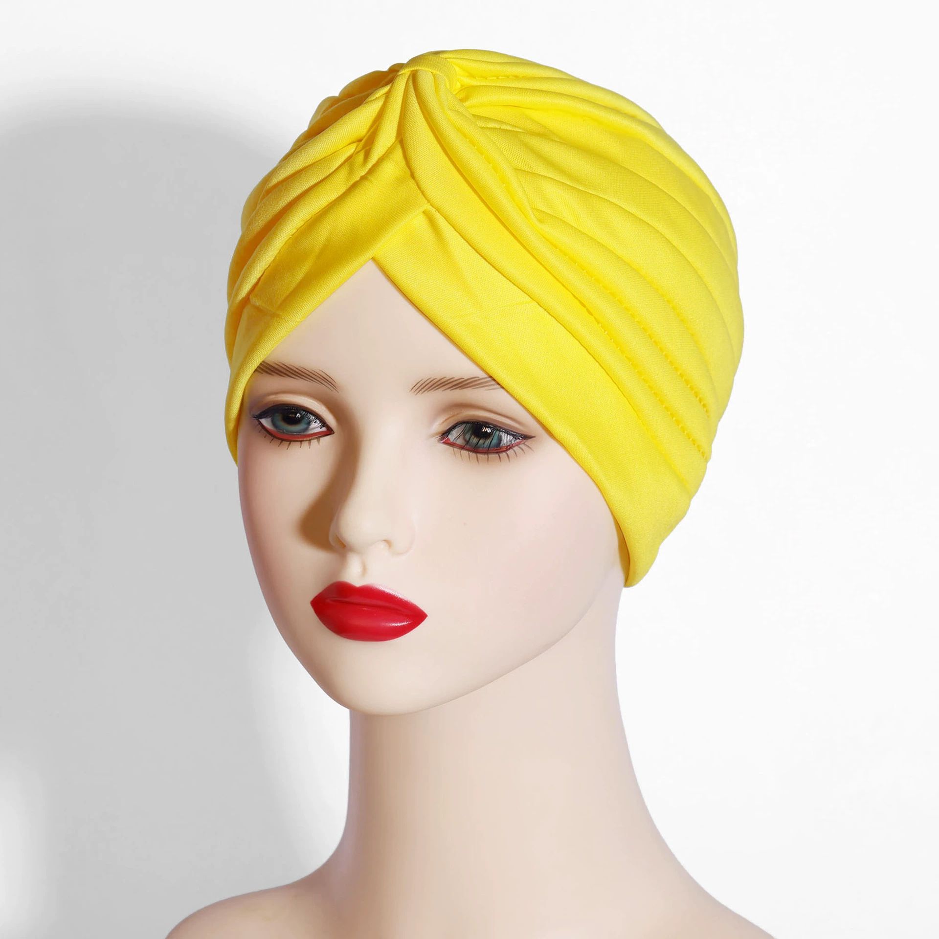 Women's Stretchy Yoga Turban Hat - Breathable Pull-On Head Cover for Muslim, Middle Eastern & Indian Style