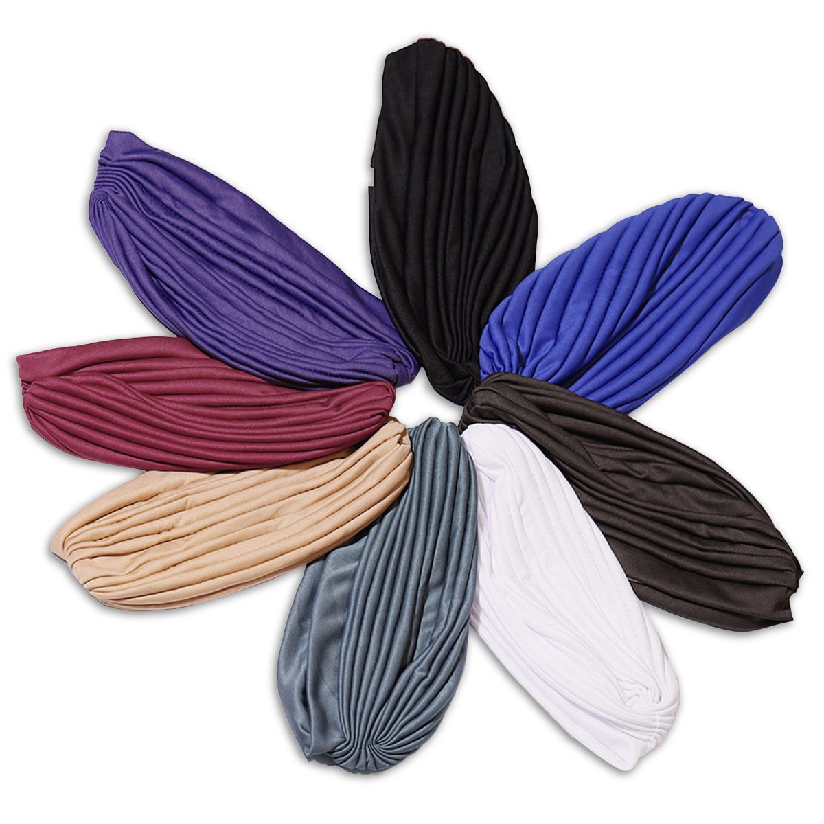 Women's Stretchy Yoga Turban Hat - Breathable Pull-On Head Cover for Muslim, Middle Eastern & Indian Style