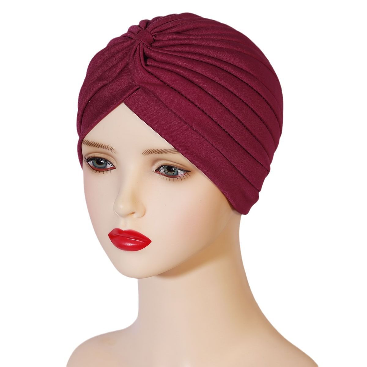 Women's Stretchy Yoga Turban Hat - Breathable Pull-On Head Cover for Muslim, Middle Eastern & Indian Style