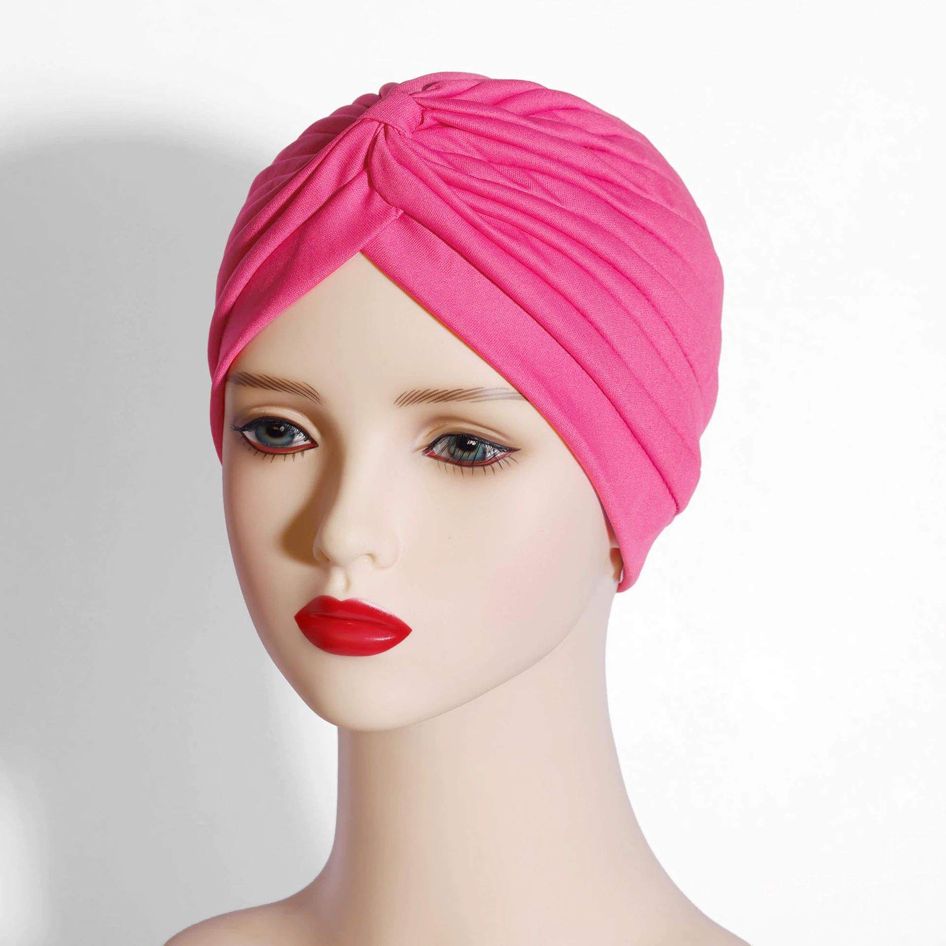 Women's Stretchy Yoga Turban Hat - Breathable Pull-On Head Cover for Muslim, Middle Eastern & Indian Style